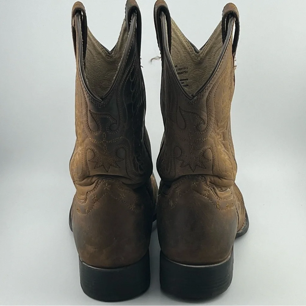 Ariat Destressed Western Cowboy Boot Brown Size 2.5 Leather 10017313 Square Toe